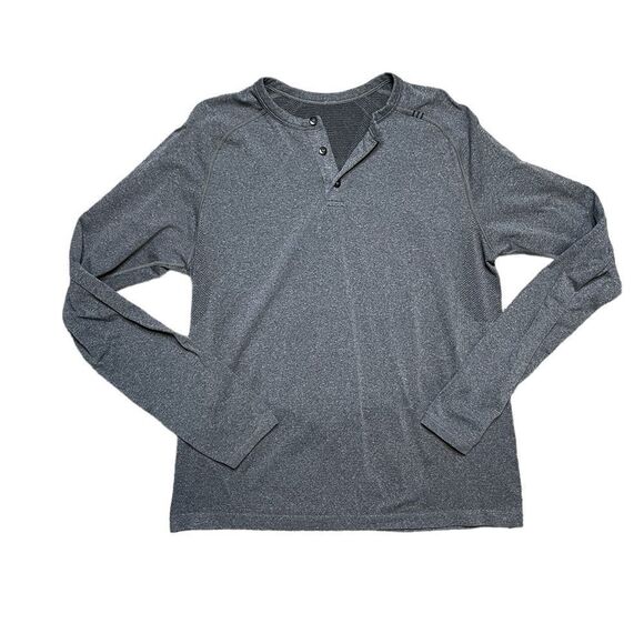 LULULEMON Metal Vent Tech Long Sleeve Henley Gray Size Medium - Picture 2 of 11